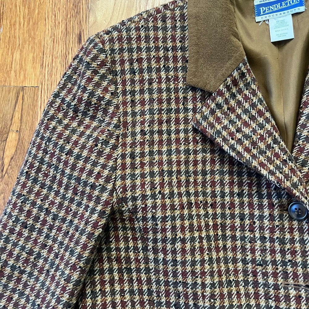 Pendleton Brown Checked Blazer - image 5